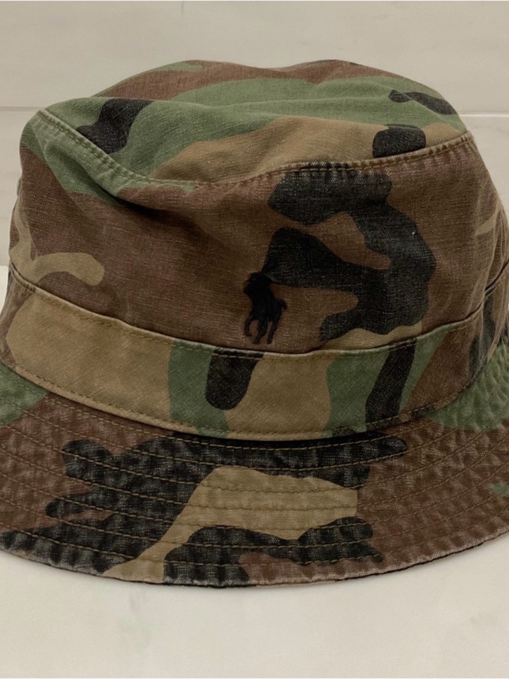 NWT Polo Ralph Lauren CAMO Twill Pony Logo Bucket Hat - L/XL - Picture 5 of 7